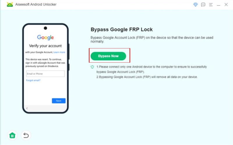 Select Bypass Google Account Lock