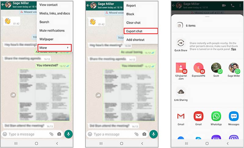 Exportar chats de Whatsapp a través de Emai