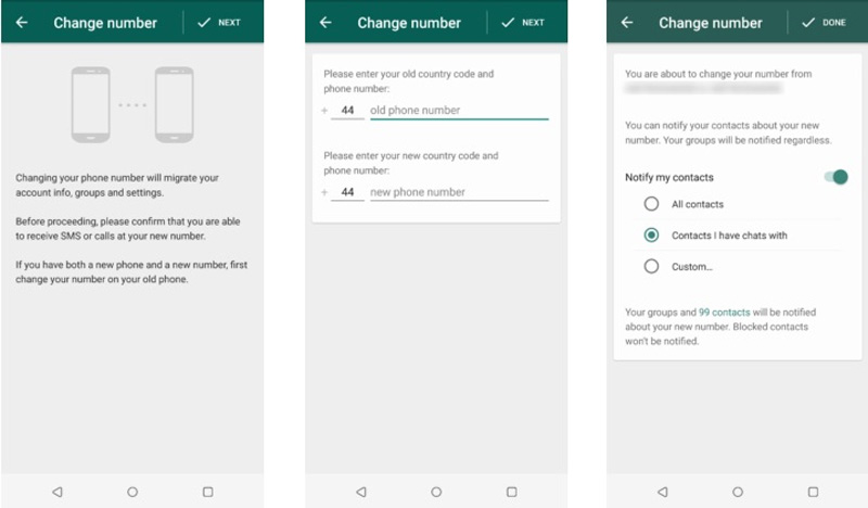 Cambiar número de Whatsapp en Android